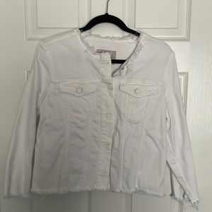 Sanctuary distressed white denim jacket